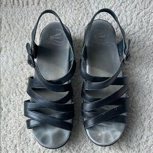 Dansko Black Strappy Sandals - Size 7.5/8